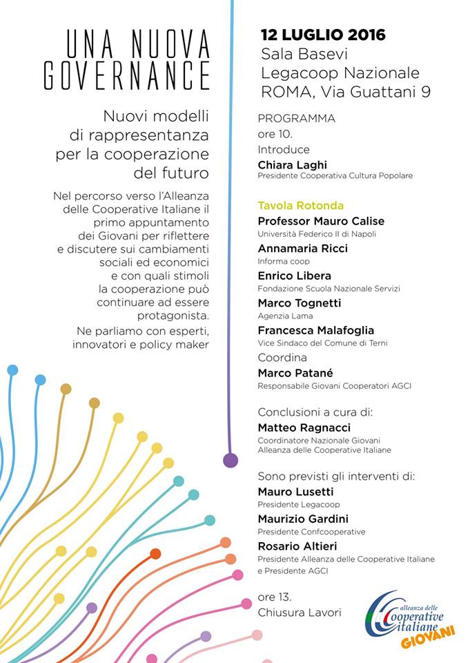 “Una nuova Governance”: a Roma il primo appuntamento promosso dai giovani dell’Alleanza delle Cooperative