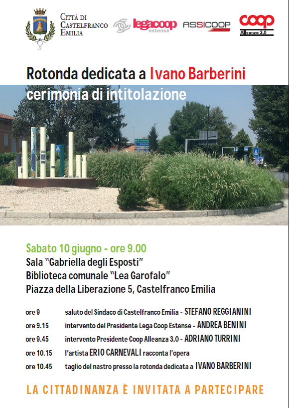 Rotonda dedicata a Ivano Barberini: sabato 10 giugno la cerimonia di intitolazione Rotonda dedicata a Ivano Barberini: sabato 10 giugno la cerimonia di intitolazione