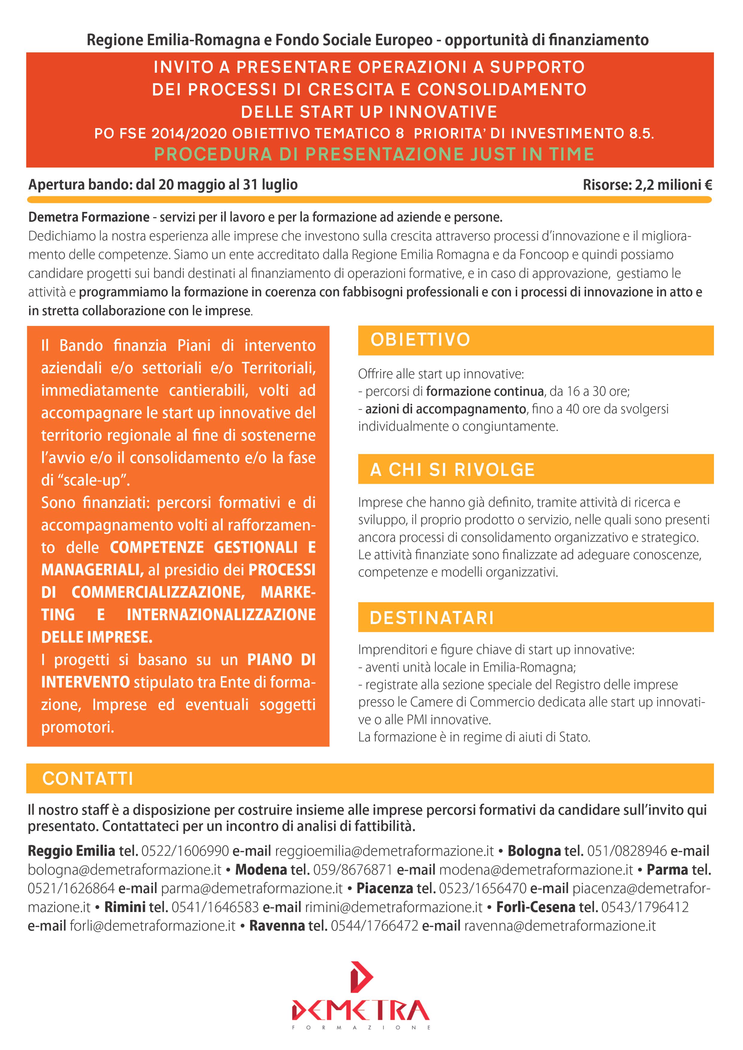 Startup innovative: nuove opportunità di finanziamento dalla Regione Emilia-Romagna per progetti formativi
