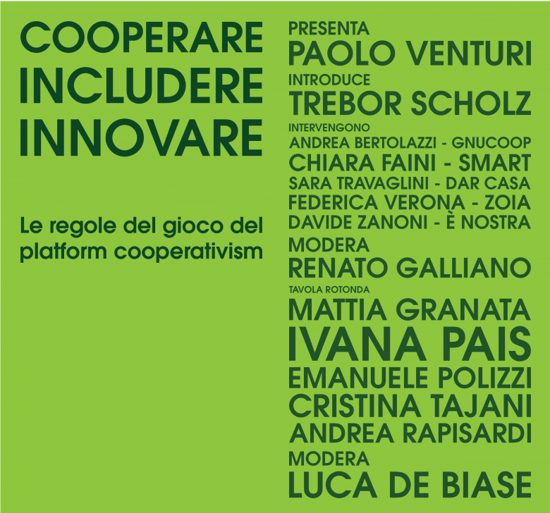 “Cooperare, includere, innovare”: il 28 settembre a Milano si discutono le regole del gioco del platform cooperativismo insieme a Trebor Scholz