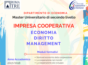 Master in impresa cooperativa: c’è tempo fino al 28 gennaio per iscriversi alla formazione promossa dal”Alleanza delle Cooperative e dall’Università di Roma 3