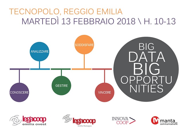 Big Data Big Opportunities: il 13 febbraio a Reggio Emilia un nuovo seminario nell’ambito di “Cooperazione 4.0”