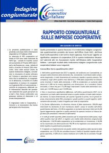 Rapporto Congiunturale dell’Alleanza delle Cooperative: sale la fiducia delle imprese, nel 2018 in crescita investimenti e occupazione