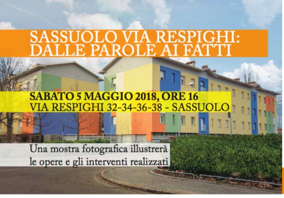 Unicapi: sabato 5 maggio alle 16 “Sassuolo Via Respighi, dalle parole ai fatti”