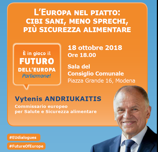 A Modena il Commissario UE sulla sicurezza alimentare