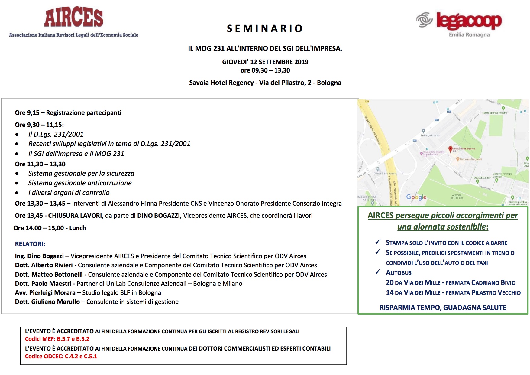 Il MOG 231 all’interno del SGI dell’impresa. Un seminario a Bologna il 12 settembre