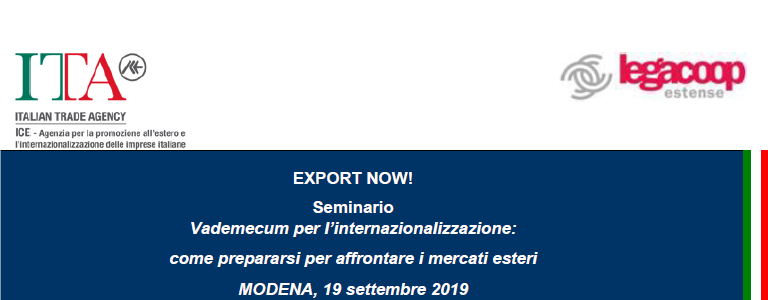 EXPORT NOW! Vademecum per l’internazionalizzazione: come prepararsi per affrontare i mercati esteri