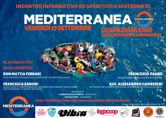 Incontro informativo e aperitivo a sostegno di Mediterranea