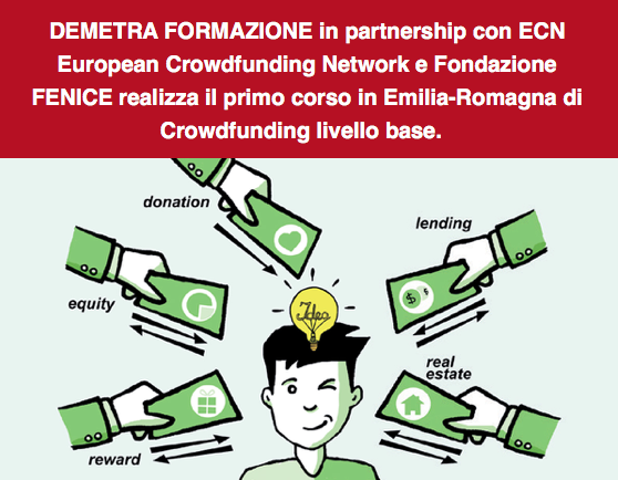 Corso base di Crowdfunding il 5-6 marzo, con Demetra Formazione