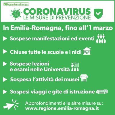 Coronavirus: I contenuti dell’Ordinanza in Emilia-Romagna. Le iniziative di Legacoop rinviate o annullate