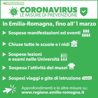 Coronavirus: I contenuti dell’Ordinanza in Emilia-Romagna. Le iniziative di Legacoop rinviate o annullate