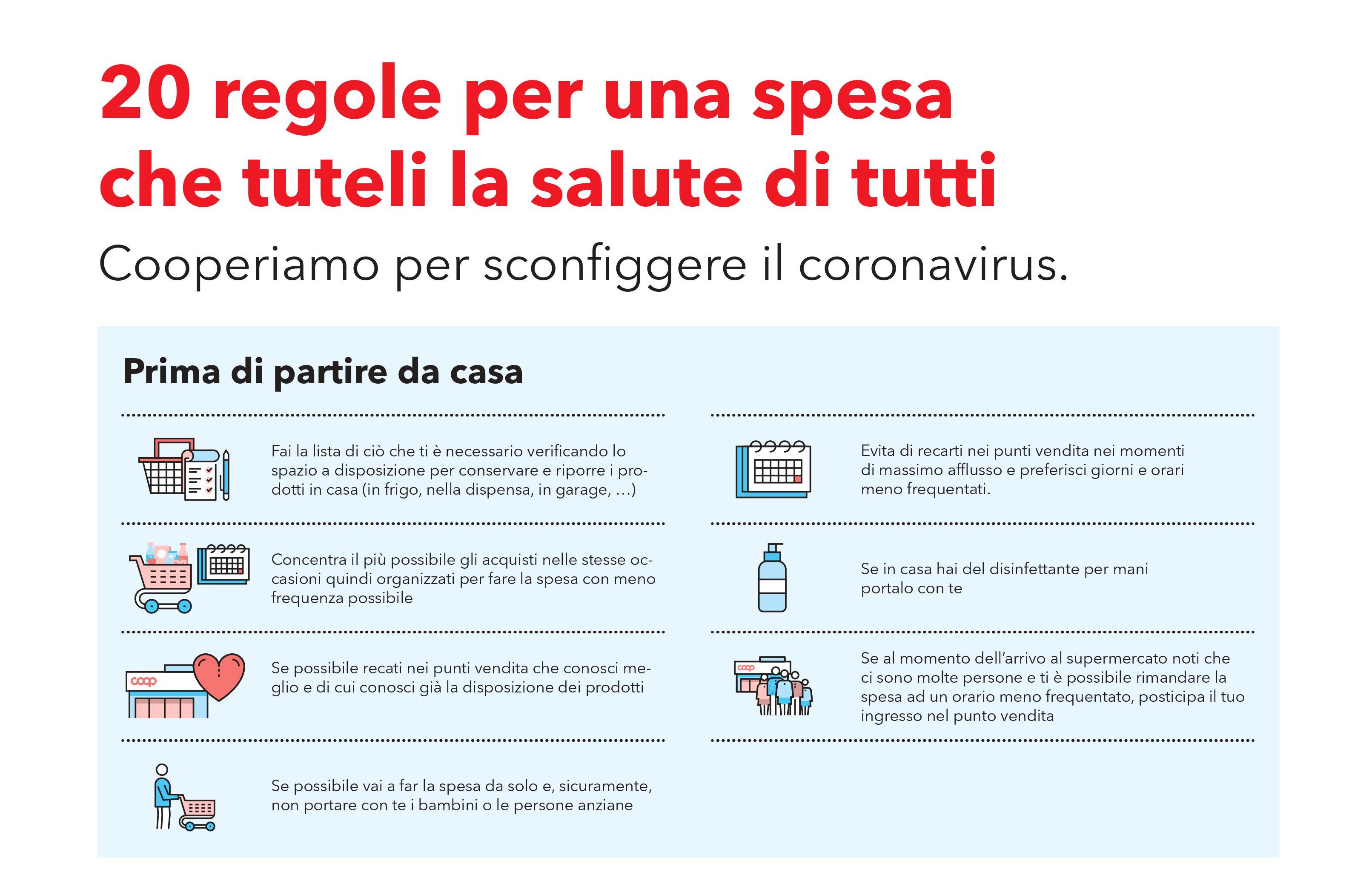 Coop Alleanza 3.0: 20 regole per fare la spesa in sicurezza Coop Alleanza 3.0: 20 regole per fare la spesa in sicurezza