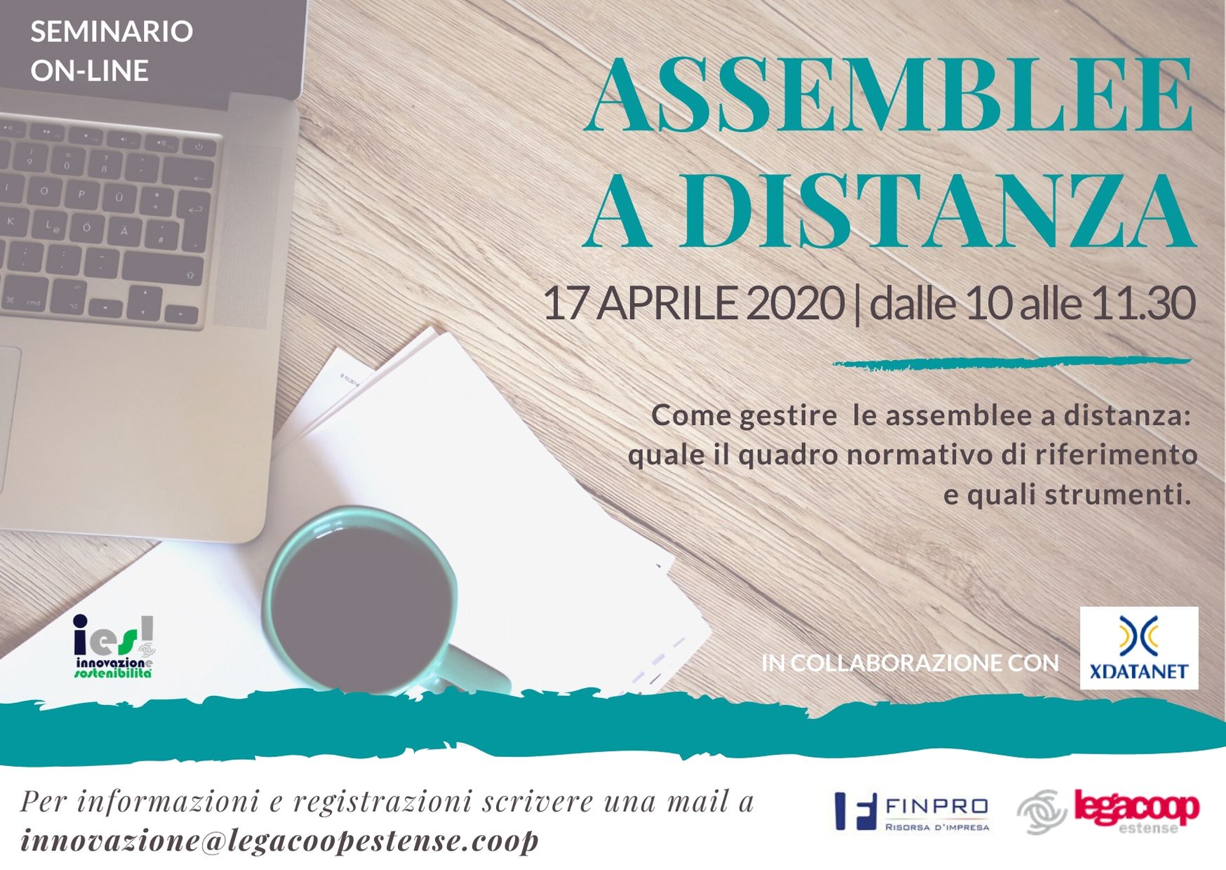 Assemblee a distanza: il 17 aprile un seminario online promosso da Legacoop Estense e Finpro