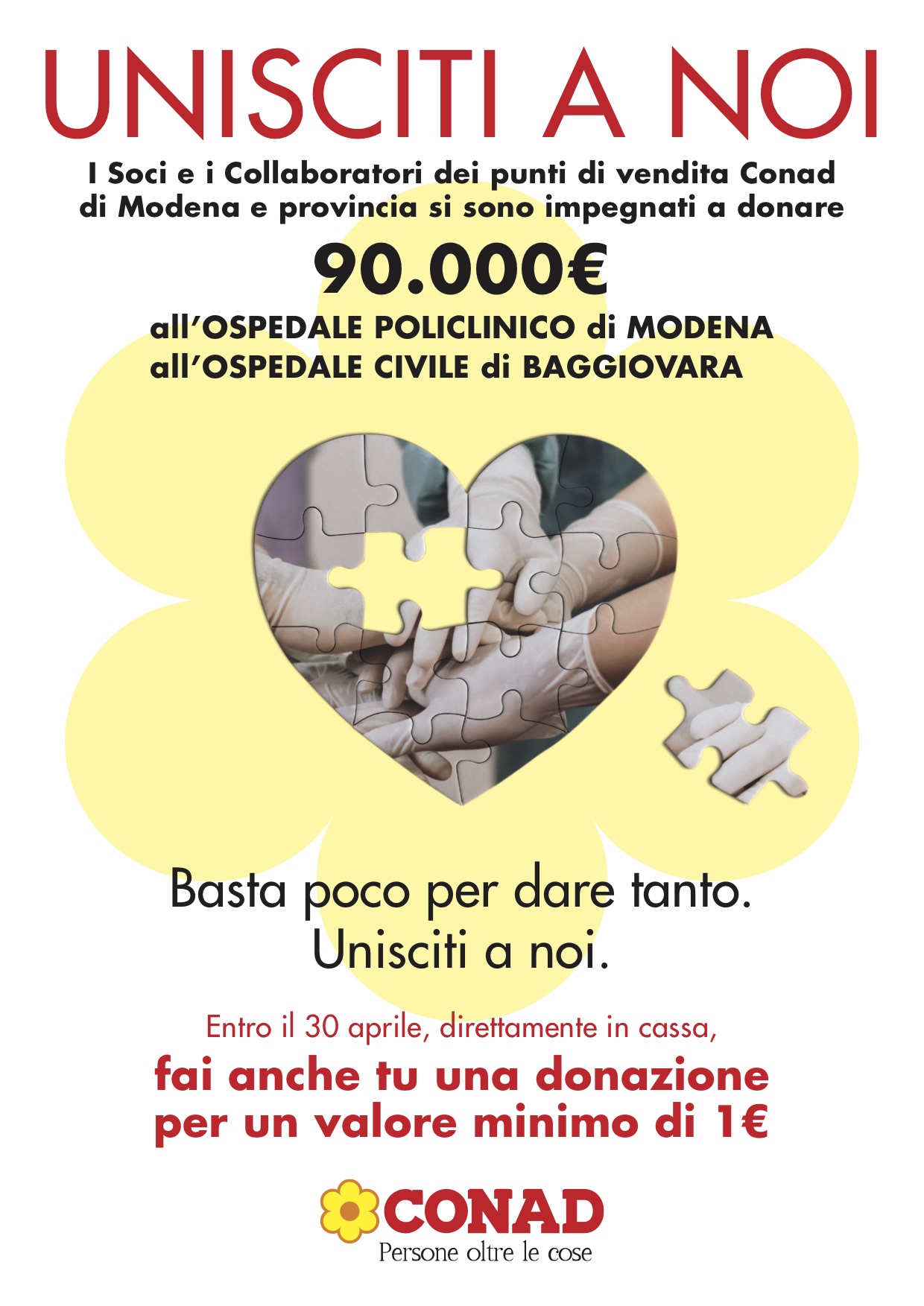 “Unisciti a noi”: Conad dona 115.000 euro agli ospedali di Modena e Ferrara e lancia la raccolta fondi nei punti vendita