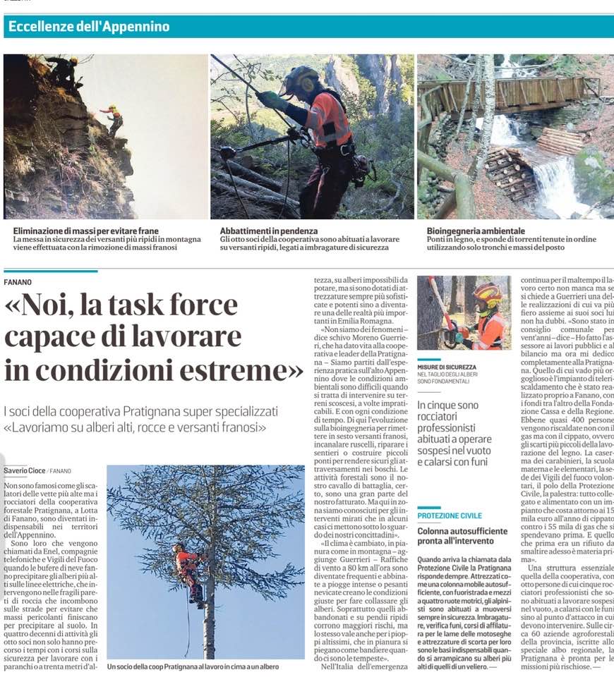 La cooperativa agricola forestale Pratignana protagonista di un bel reportage sulla Gazzetta di Modena
