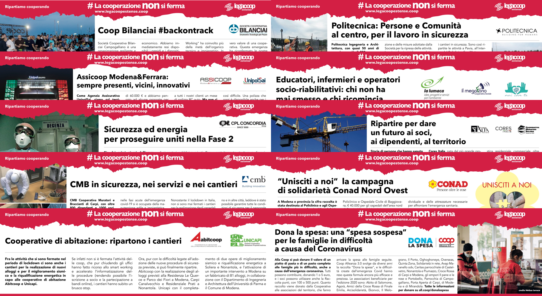 #lacooperazionenonsiferma: ecco tutte le inserzioni pubblicate su Gazzetta di Modena