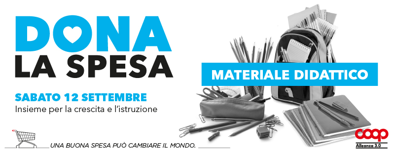 “DONA LA SPESA”: sabato 12 settembre in 193 punti vendita di Coop Alleanza 3.0 si terrà la raccolta di materiale scolastico