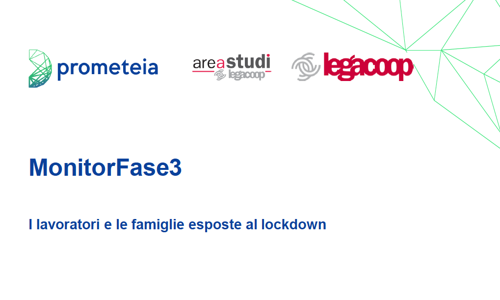 “I lavoratori e le famiglie esposte al lockdown”: online lo studio elaborato da Prometeia e Area Studi Legacoop