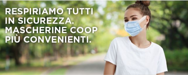 Respiriamo in sicurezza: mascherine a marchio Coop a 15 centesimi nei negozi di Coop Alleanza 3.0