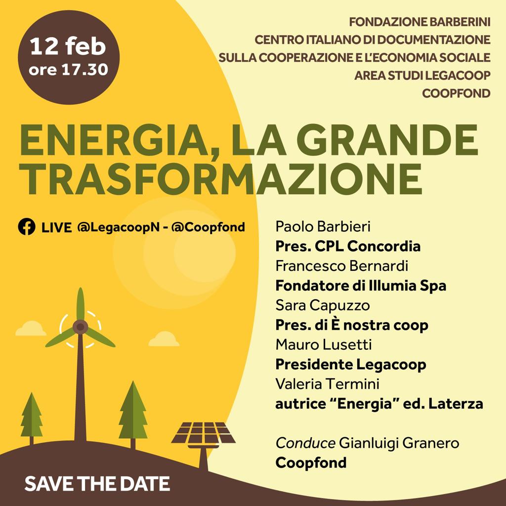 Presentazione del volume “Energia. La grande trasformazione”, venerdì 12 febbraio