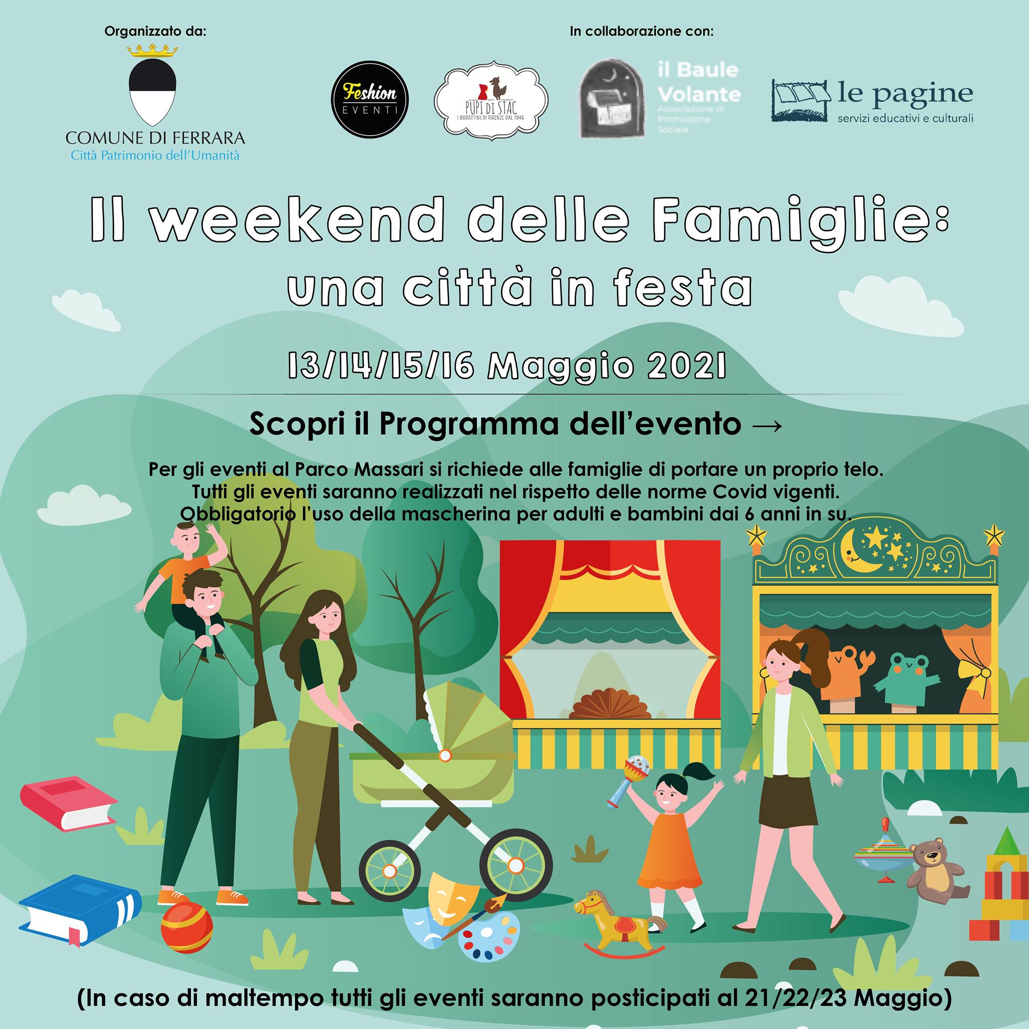 ‘Il weekend delle famiglie: una città in festa’: dal 13 al 16 maggio l’iniziativa coordinata dalla coop sociale Le Pagine