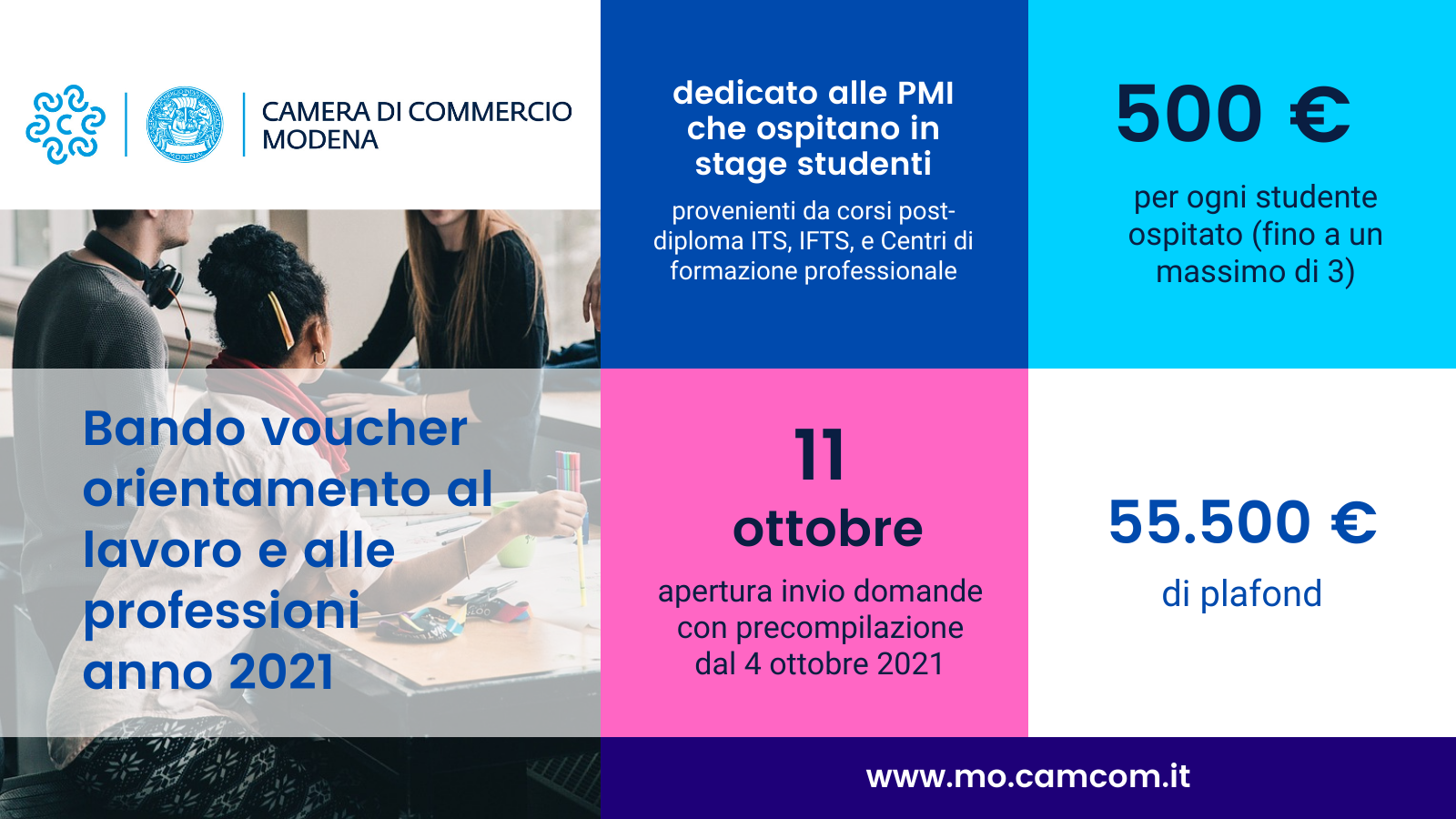 Al via il bando per l’assegnazione di voucher alle PMI che ospitano studenti in stage