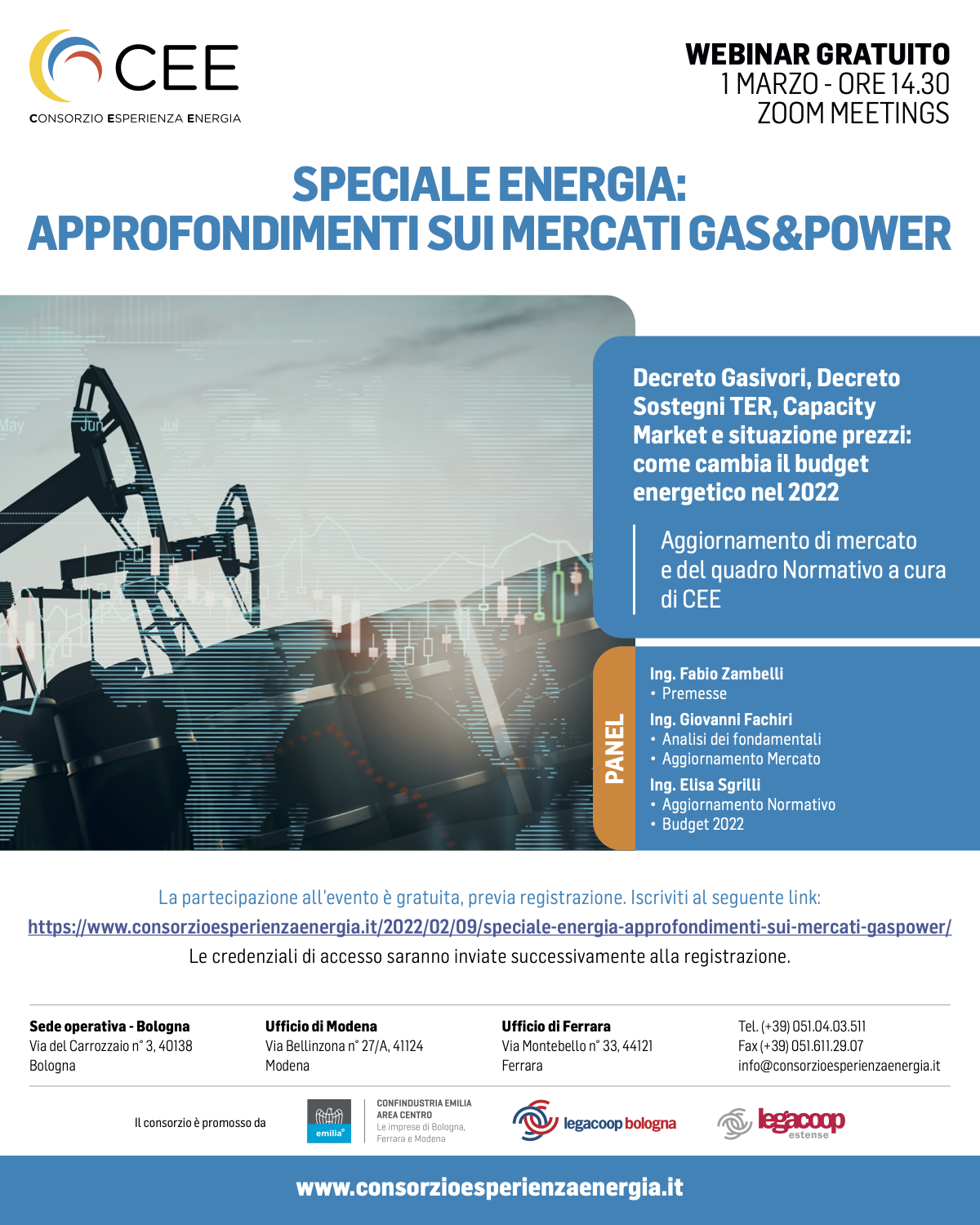 Speciale Energia: l’1 marzo un webinar gratuito con Consorzio Esperienza Energia
