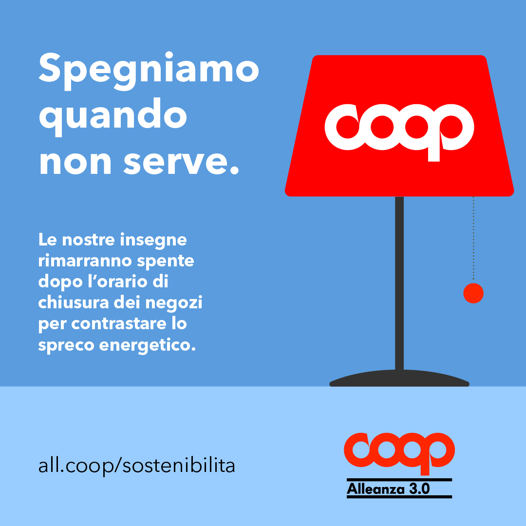 Spegniamo quando non serve: Coop Alleanza 3.0 contro lo spreco energetico