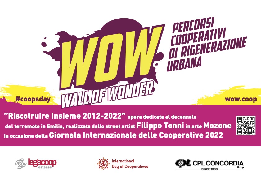 Coopsday 2022 a Modena: alla CPL di Concordia un murale dedicato al decennale del terremoto in Emilia