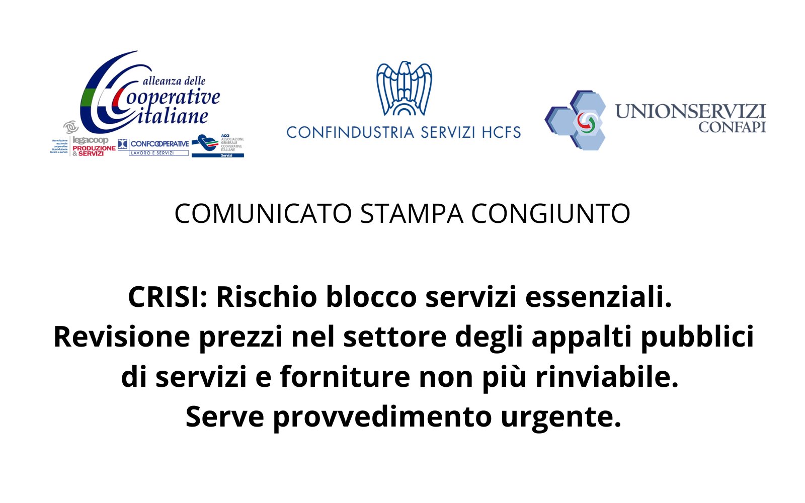 Caro prezzi nei servizi: Alleanza delle cooperative Servizi, Confindustria Servizi e Unionservizi Confapi chiedono intervento immediato nel dl Aiuti bis