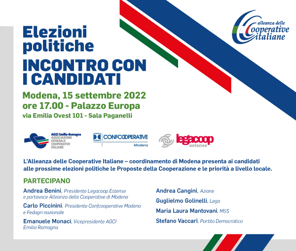 L’Alleanza delle Cooperative di Modena incontra i candidati