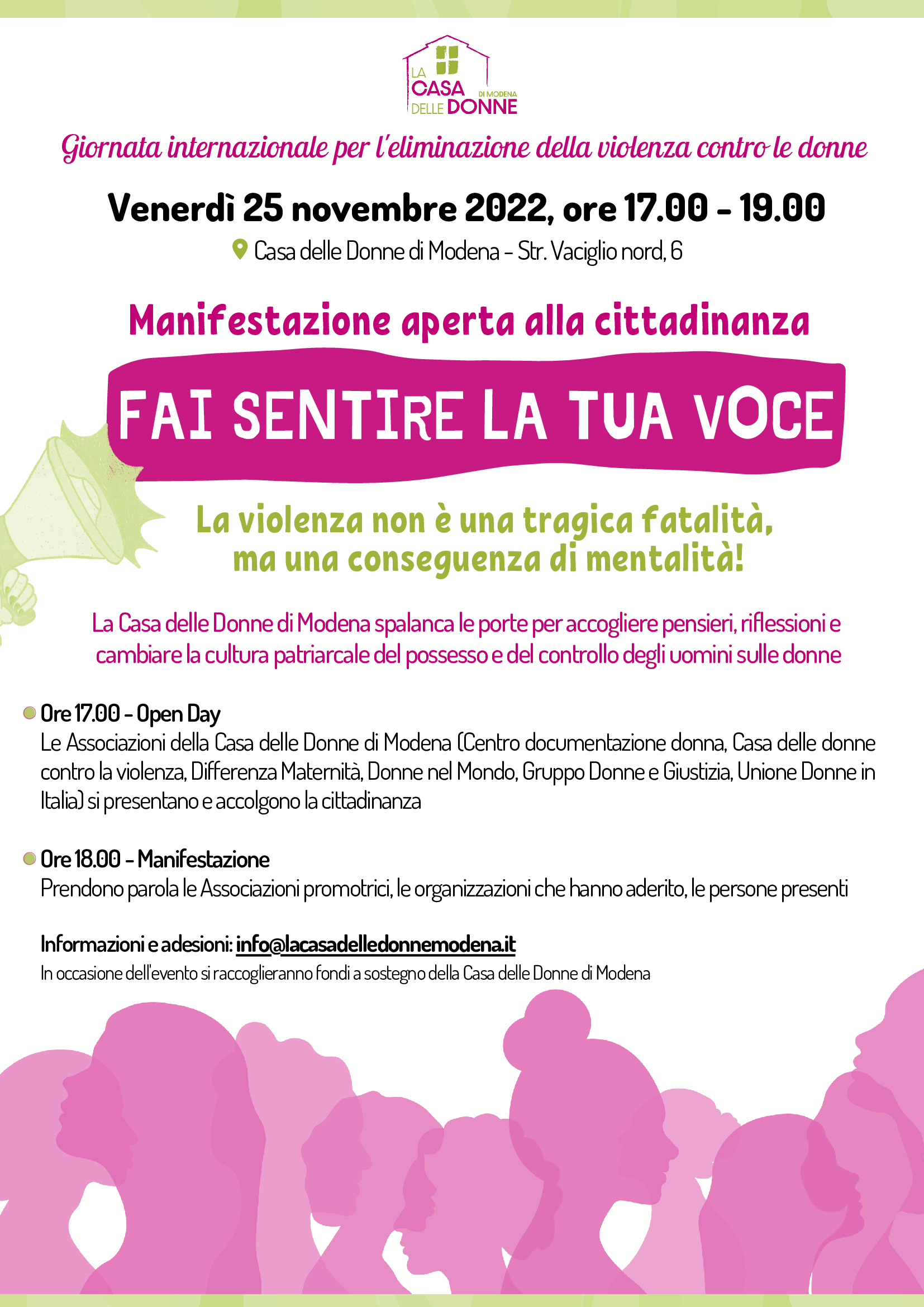 Legacoop Estense ha aderito all’iniziativa della Casa delle donne di Modena