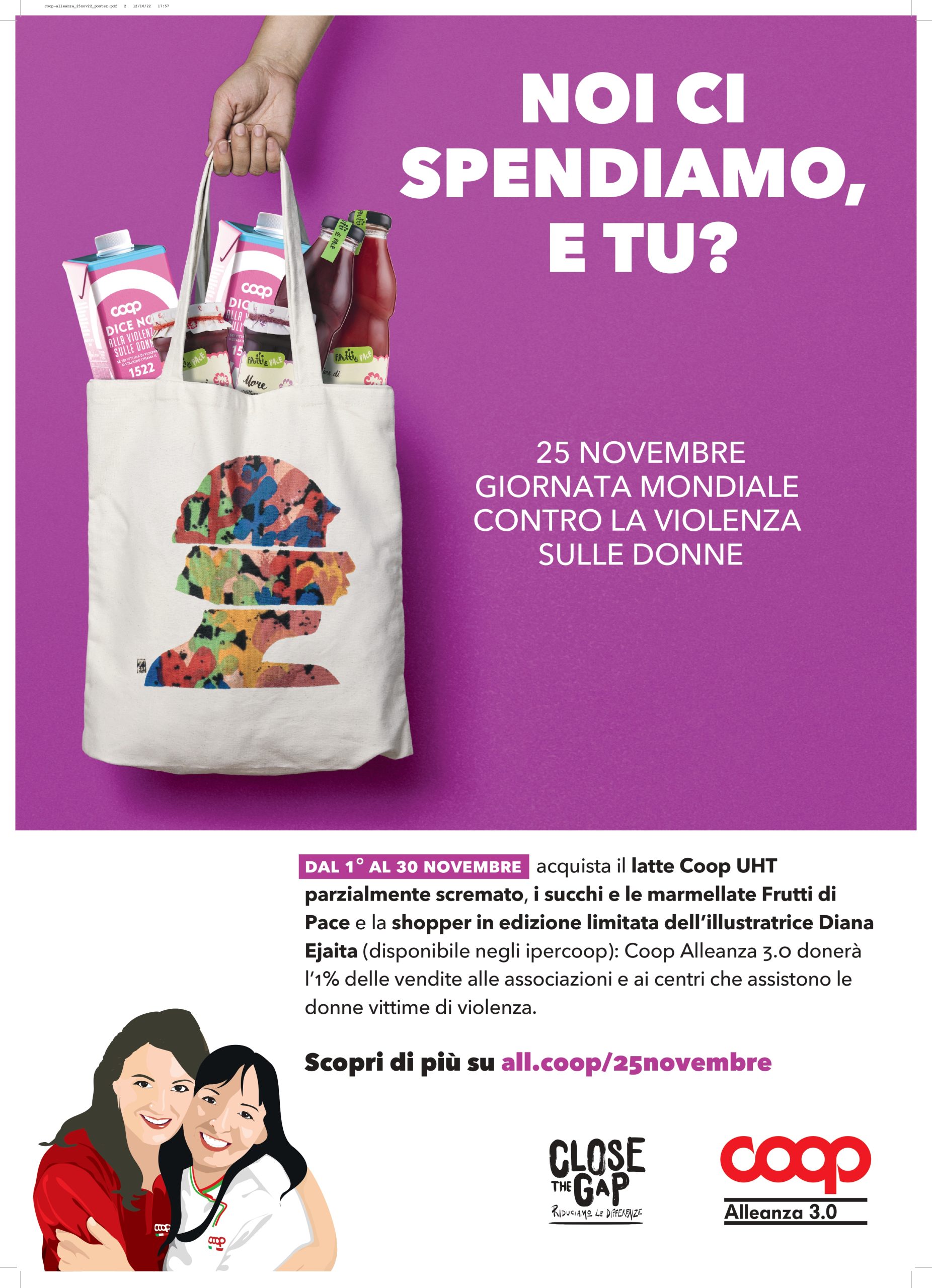 A Modena e Ferrara a novembre Coop Alleanza 3.0 “si spende” contro la violenza sulle donne