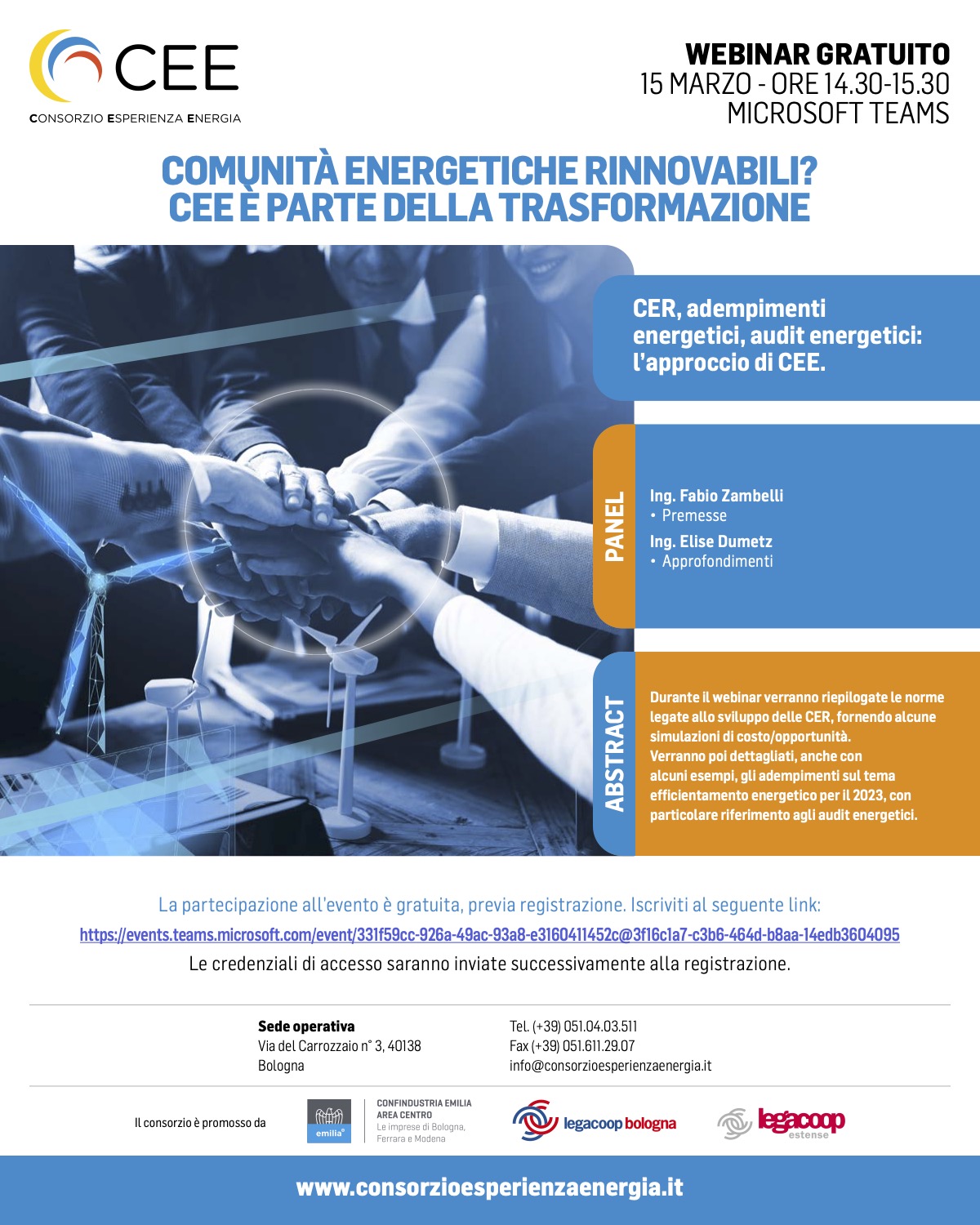 Comunità Energetiche Rinnovabili: il 15 marzo un Webinar di CEE