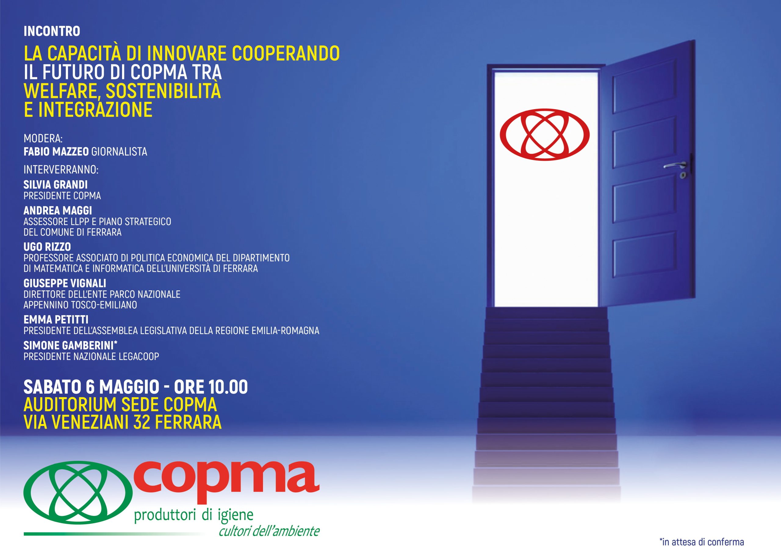 “La capacità di innovare cooperando: il futuro di Copma tra Welfare, Sostenibilità e Integrazione”, convegno il 6 maggio