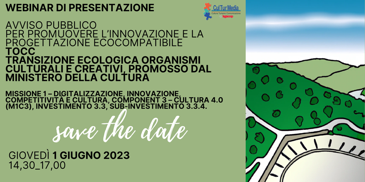 Webinar TOCC- transizione ecologica organismi culturali e creativi, 1 giugno 2023