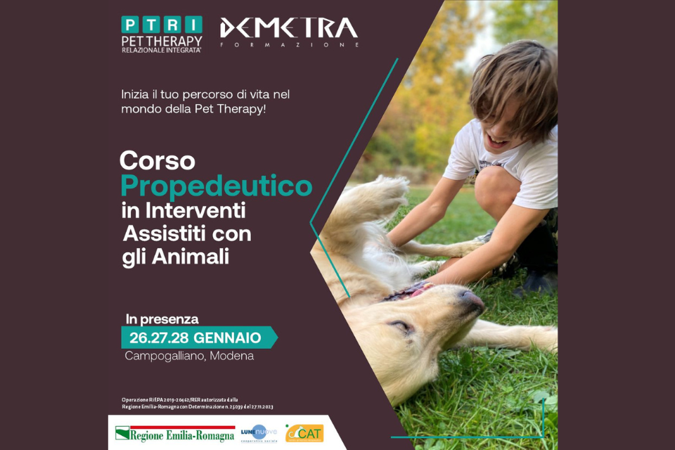 Coop LUNEnuove: con la Scuola di Pet Therapy Relazionale Integrata e Demetra Formazione il 2024 inizia al massimo Coop LUNEnuove: con la Scuola di Pet Therapy Relazionale Integrata e Demetra Formazione il 2024 inizia al massimo