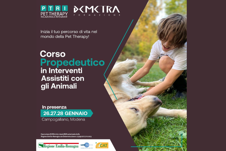 Coop LUNEnuove: con la Scuola di Pet Therapy Relazionale Integrata e Demetra Formazione il 2024 inizia al massimo