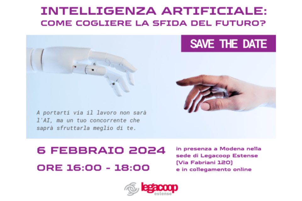Intelligenza Artificiale: scopri il programma dell’evento organizzato da Legacoop Estense il 6 febbraio