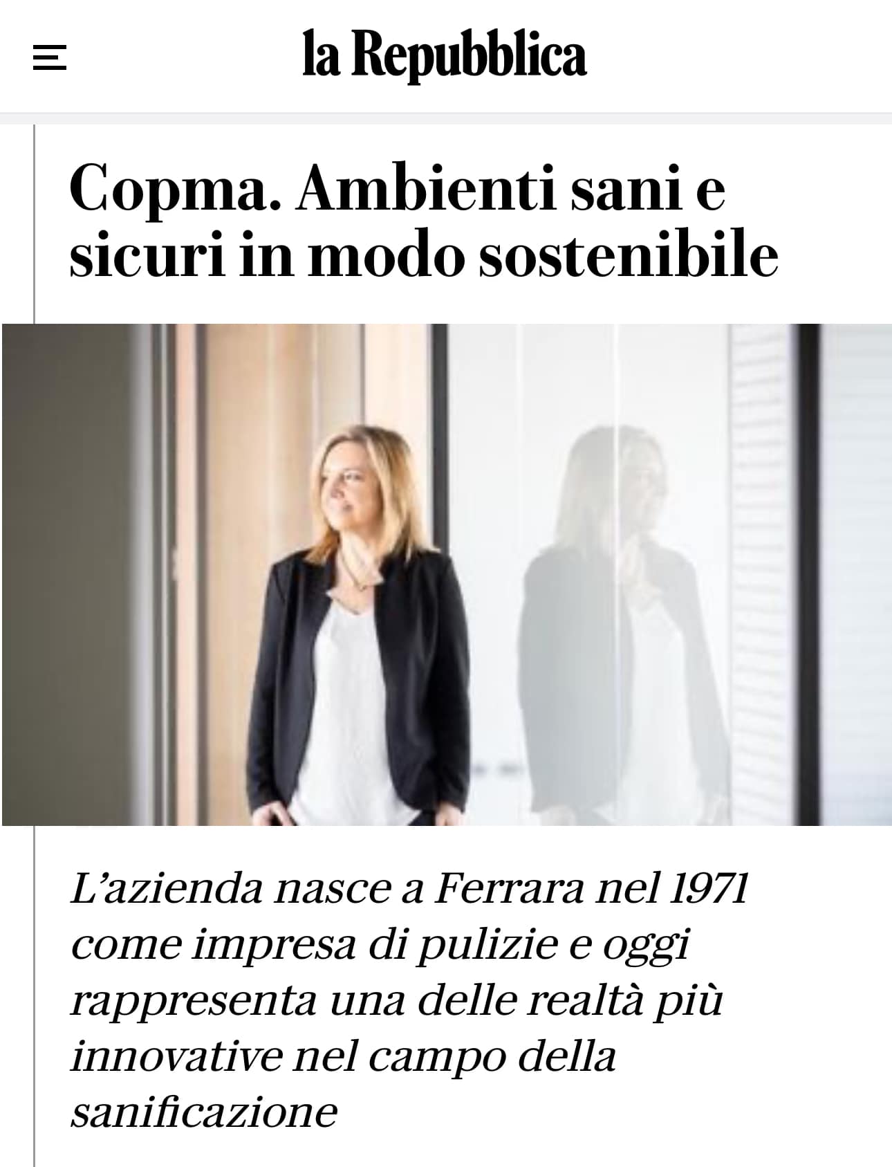 COPMA: su La Repubblica l’articolo dedicato alla cooperativa di Ferrara