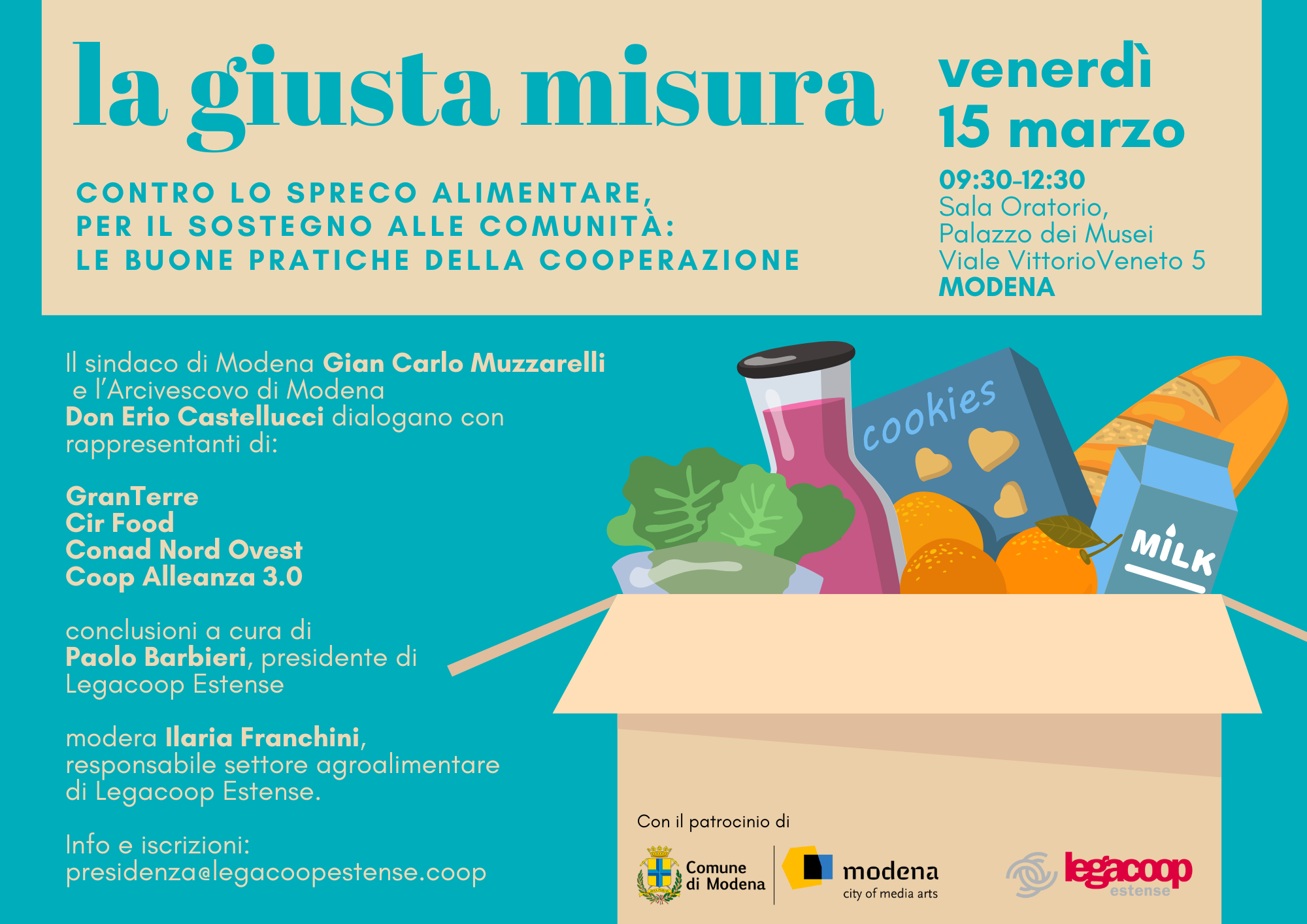 “La giusta misura”: il 15 marzo l’iniziativa di Legacoop Estense su contrasto allo spreco alimentare