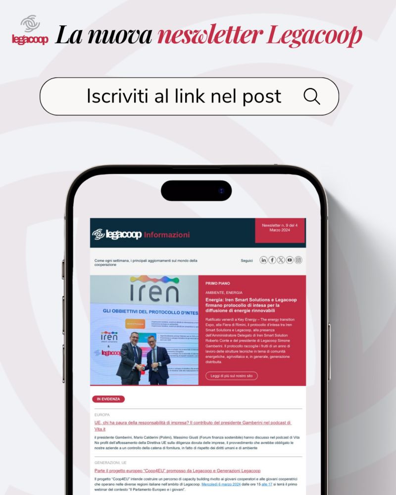 La newsletter di Legacoop Nazionale cambia veste