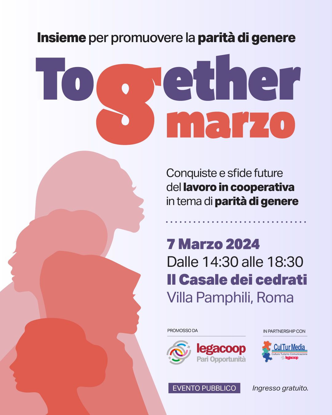 Together 8 marzo: l’evento di Commissione Pari Opportunità e Culturmedia Legacoop