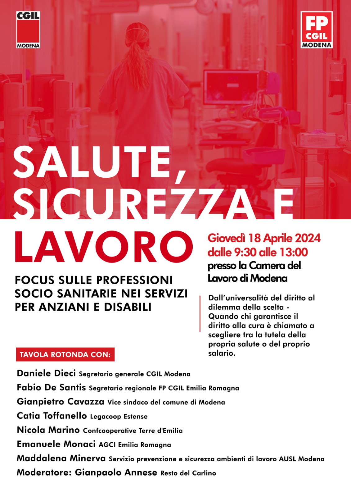 Salute, sicurezza e lavoro. Catia Toffanello interviene all’iniziativa di CGIL Modena