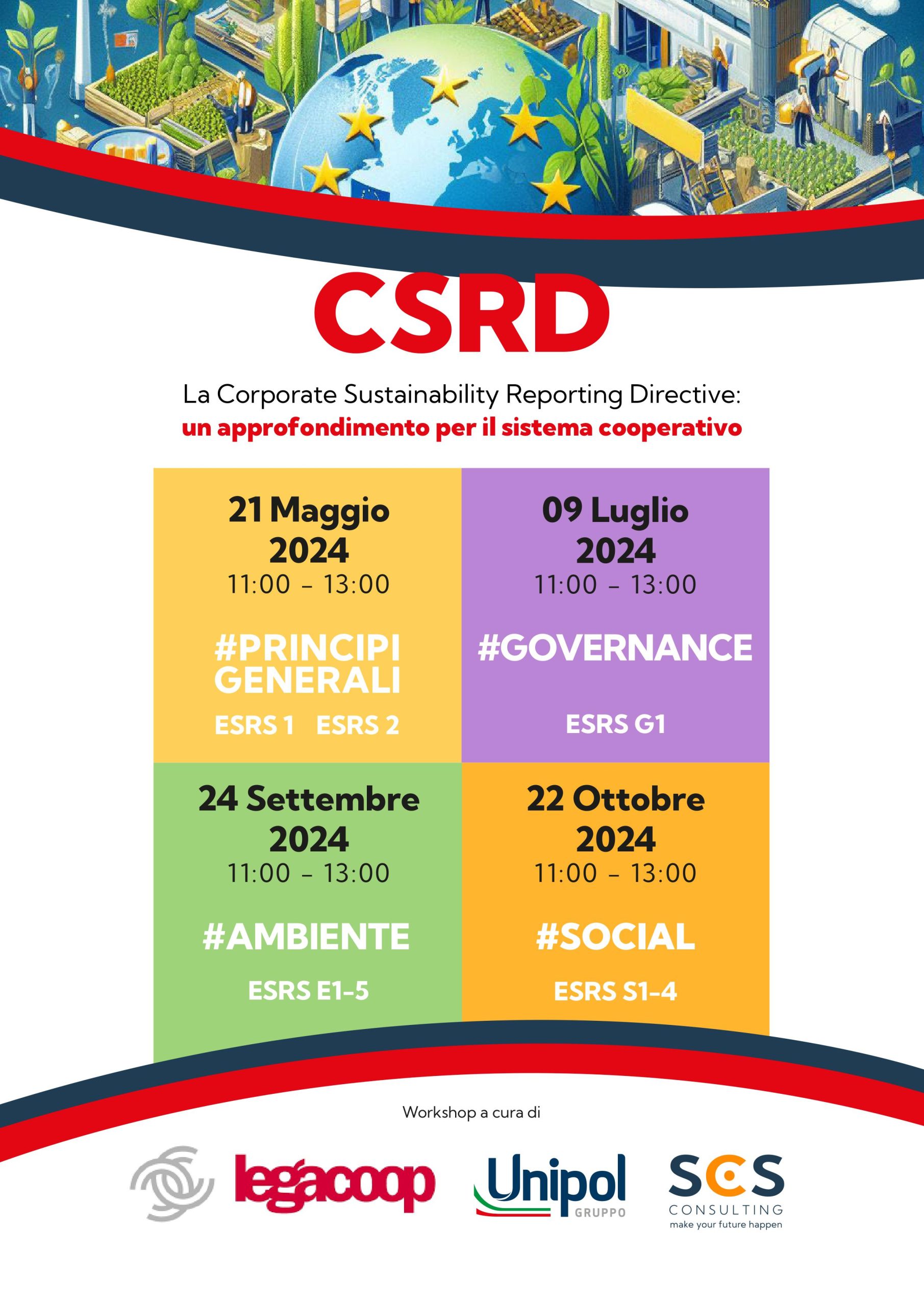 Corporate Sustainability Reporting Directive: 4 workshop di approfondimento per le cooperative