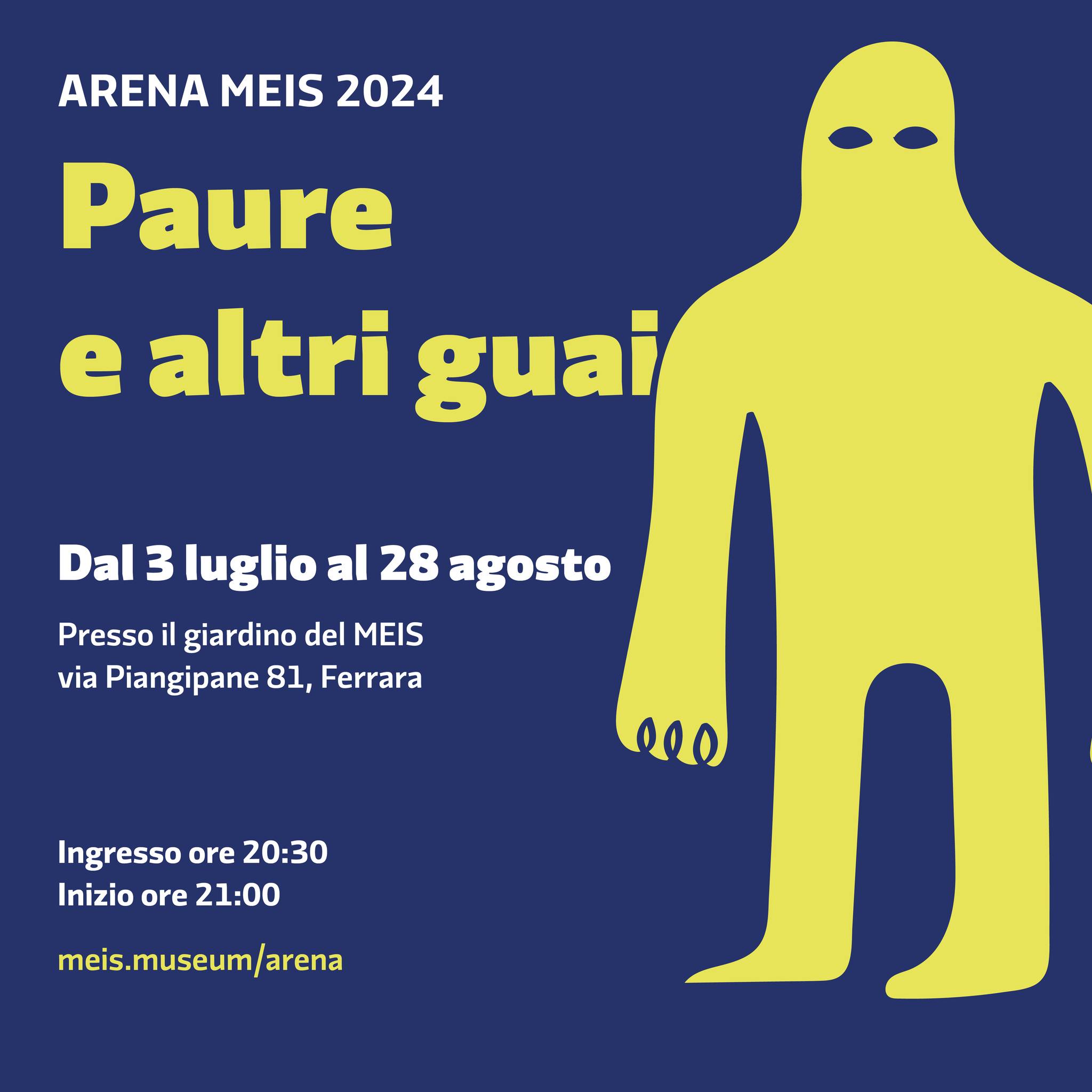 Paure e altri guai: torna l’Arena MEIS, con il sostegno di CIDAS