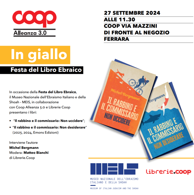 Festa del Libro Ebraico dal 26 al 29 settembre a Ferrara. Il 27 l’iniziativa di Librerie.coop