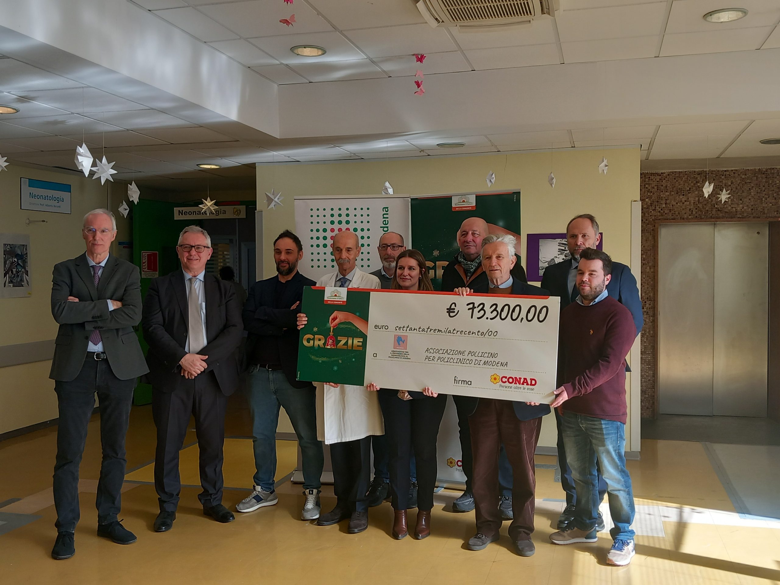 Conad Nord Ovest ha raccolto 73.300 euro per la Neonatologia del Policlinico