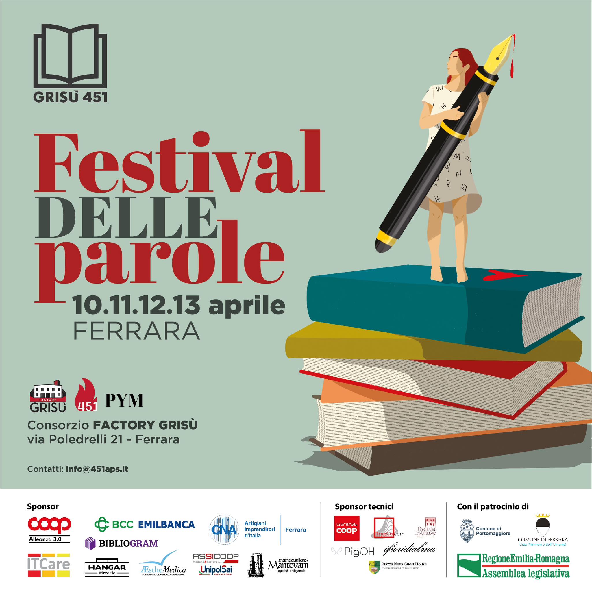 Dal 10 al 13 aprile al Consorzio Factory Grisù il Festival delle parole Dal 10 al 13 aprile al Consorzio Factory Grisù il Festival delle parole
