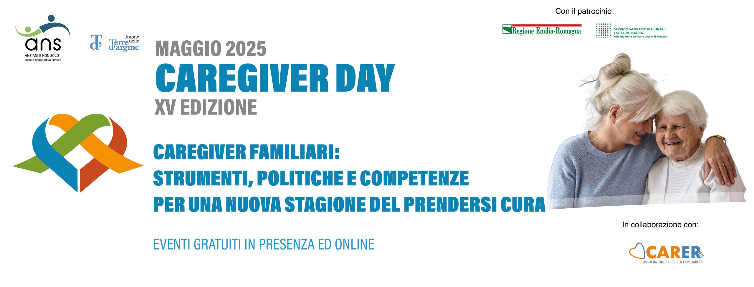 Caregiver Day: dal 6 al 31 maggio 7 appuntamenti organizzati da cooperativa “Anziani e non solo”